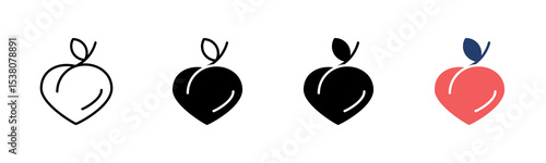 Peach icon sheet multiple style collection