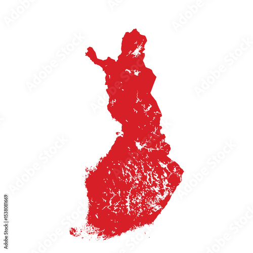 Map of Finland, sign silhouette. World Map Globe. Vector Illustration isolated on white background. Europe continent.