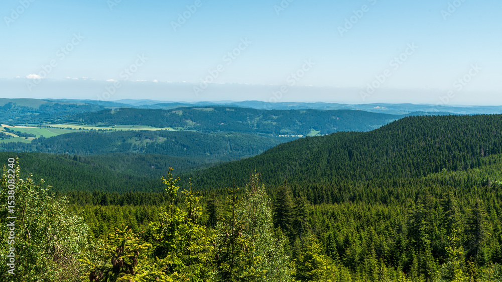 Fototapeta premium View from Hermanovicka chata hut in Jeseniky mountains in Czech republic