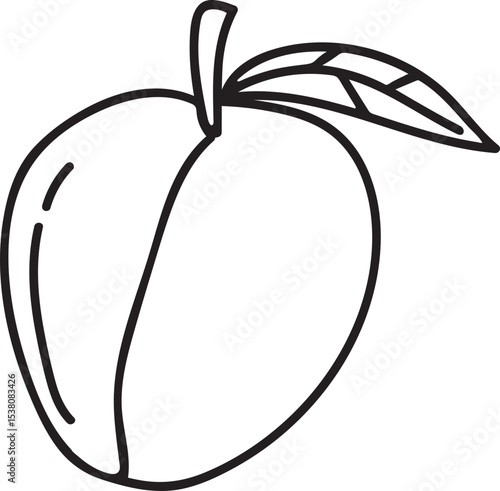 simple hand-drawn peach