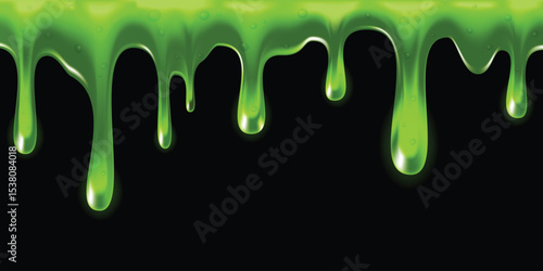Oozing green slime seamless repeatable, Texture background. Vector illustration
