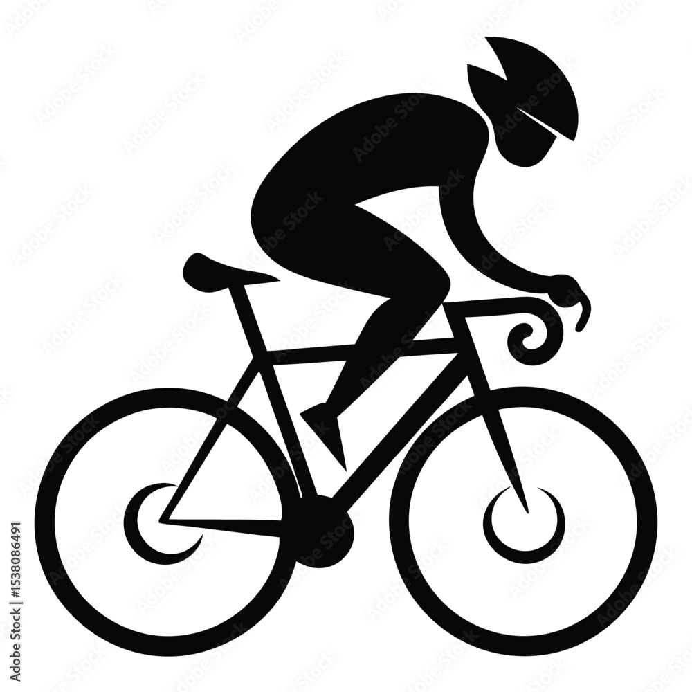Obraz premium cyclist silhouette Vector icon isolated on white background