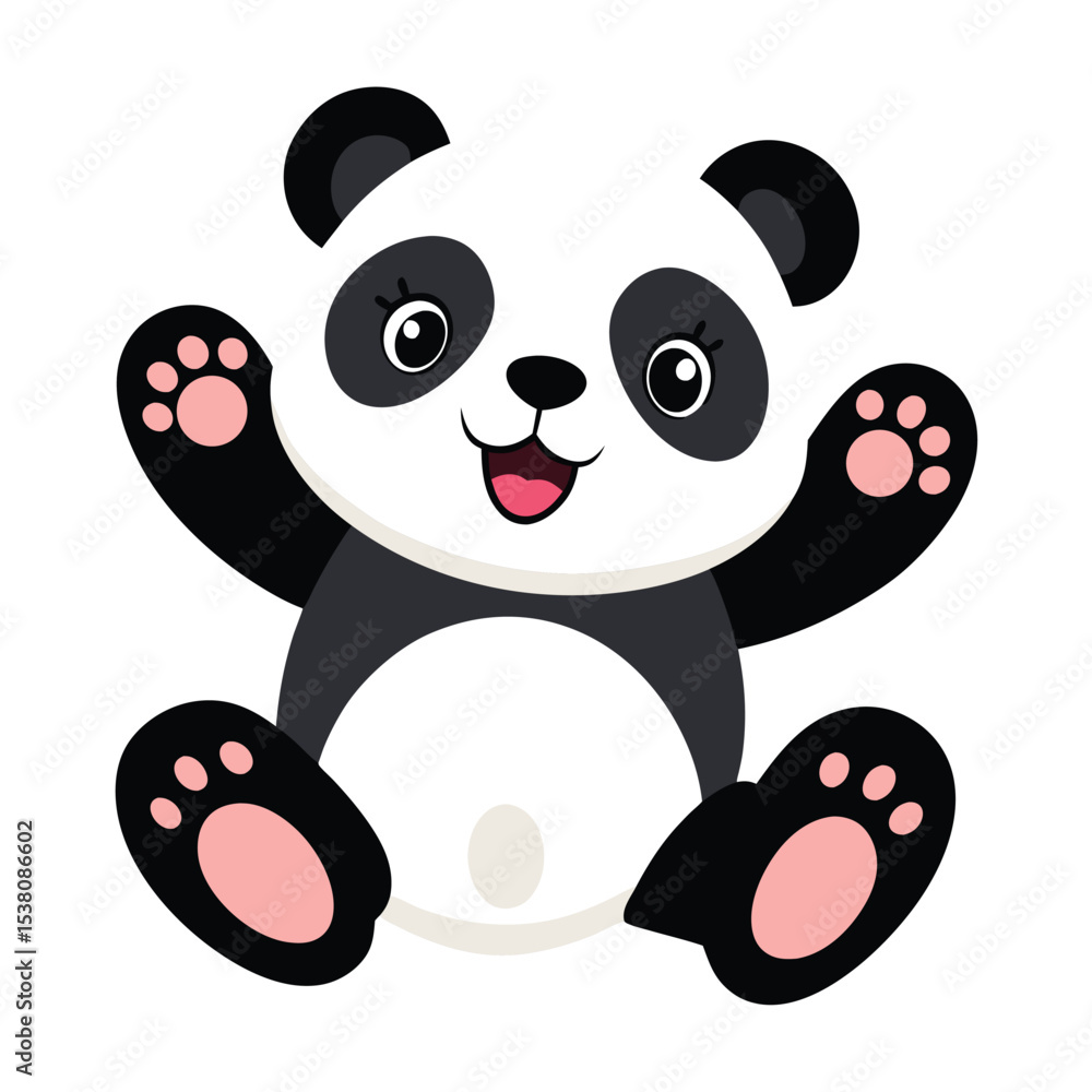 Obraz premium illustrate a playful and adorable baby panda Vector icon isolated on white background