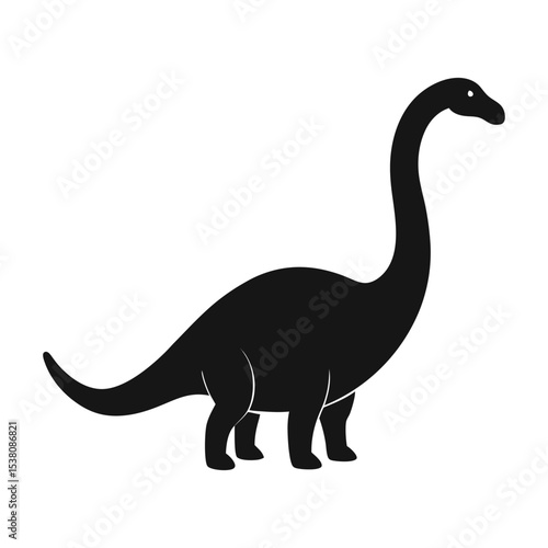  sauropod silhouette icon isolated on white background