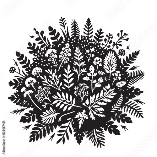 Black Tabbouleh Silhouette Vector, High Quality Illustration on White Background