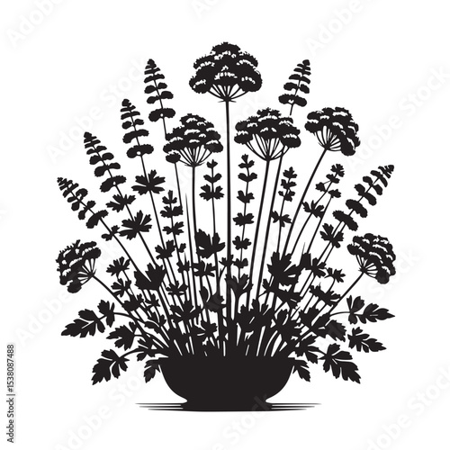 Black Tabbouleh Silhouette Vector, High Quality Illustration on White Background