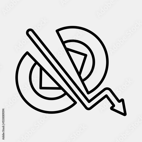 Icon crypto halving. Crypto currency elements. Icon in line style.
