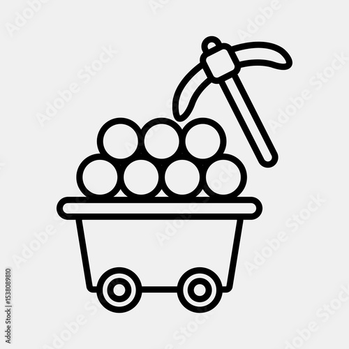 Icon proof of work. Crypto currency elements. Icon in line style.