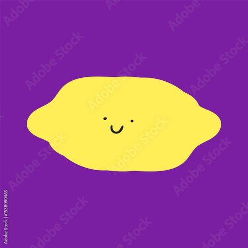 Children art. Cute lemon. Funny character. Flat illustration.