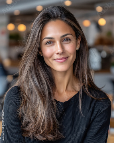 Wallpaper Mural young indian woman standing with long sleek hair Torontodigital.ca