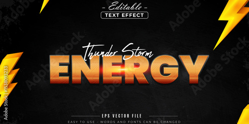 Shiny energy text, editable text effect.