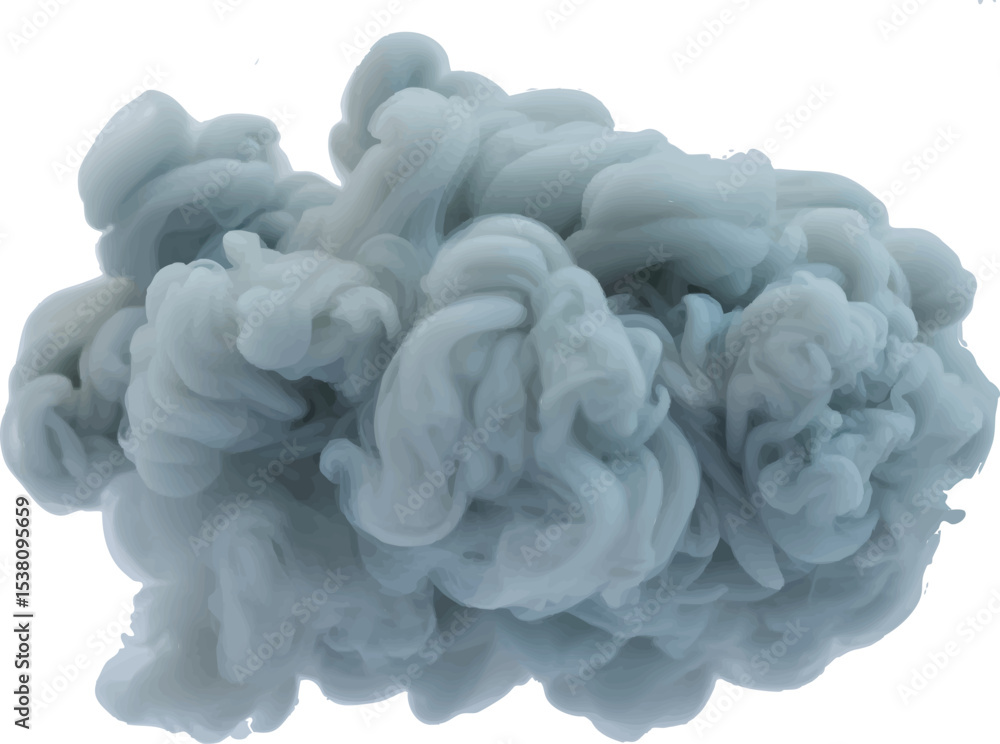 Fototapeta premium a cloud of blue smoke is shown on a white background