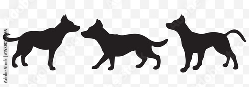 dog silhouettes, dog breed black silhouette logo set eps 10
