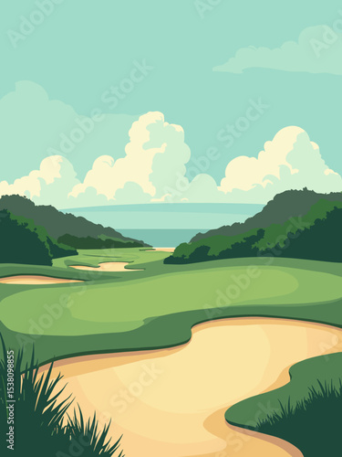 Port St Lucie, Florida — Savannas Preserve, PGA Village, Hutchinson Island in savanna gold, golf green, island sand, and aqua