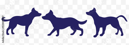 dog silhouettes, dog breed black silhouette logo set eps 10