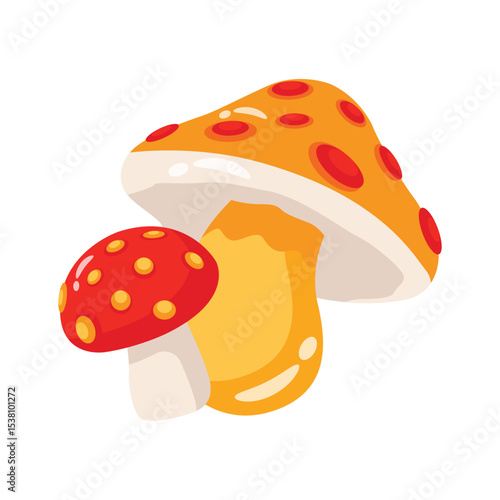 A 2d style icon showcasing delicious mushrooms