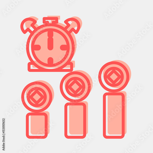 Icon block time. Crypto currency elements. Icon in two tone style.