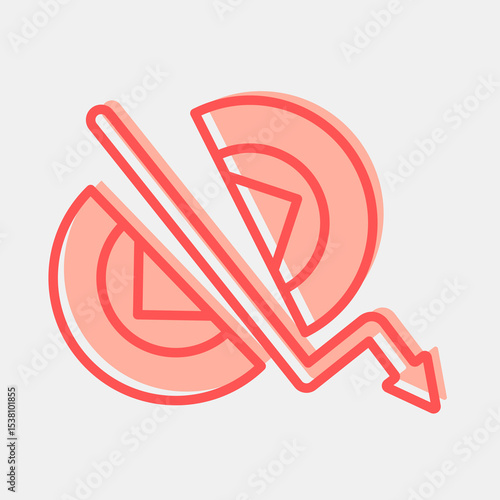 Icon crypto halving. Crypto currency elements. Icon in two tone style.