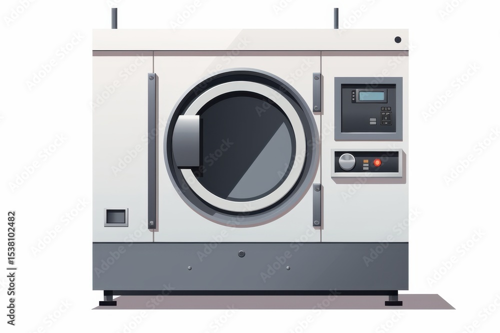Fototapeta premium Modern washing machine designed for efficient laundry use in residential or commercial settings