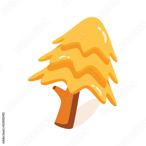 A modern 2d icon of tall fall tree, easy to edit