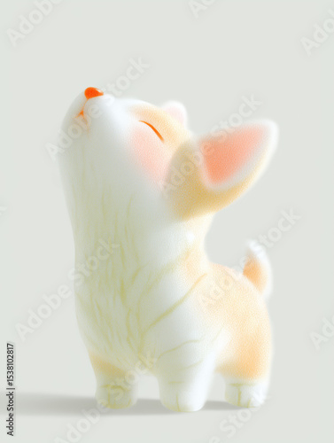 Adorable Corgi Puppy Character Illustration with Soft Texture and Happy Expression