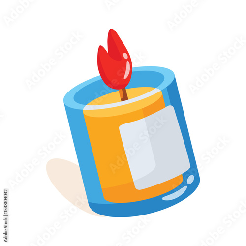 Get this 2d icon of scented candle flame glass