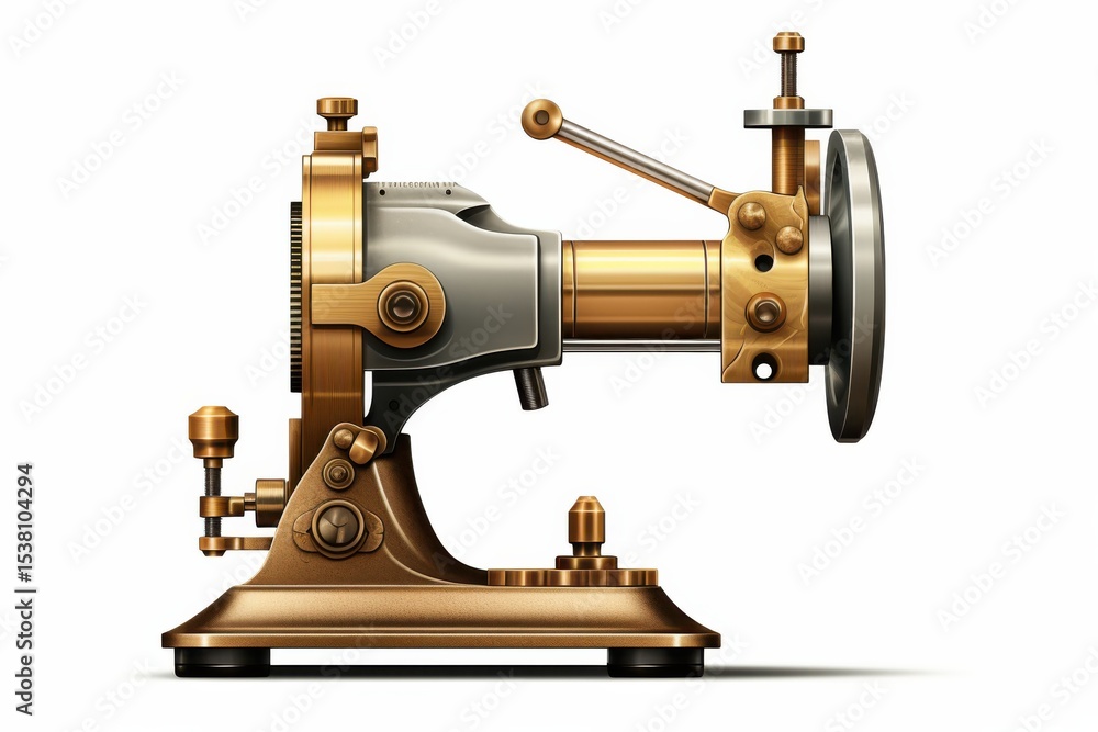 Fototapeta premium Vintage sewing machine showcasing intricate metal craftsmanship and timeless design