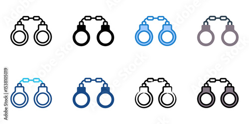 Handcuff icon set multiple style collection 