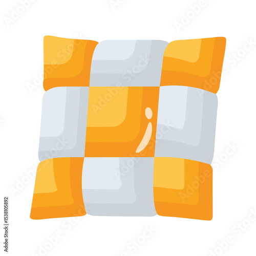 A soft 2d style icon of plush cushion, easy to edit