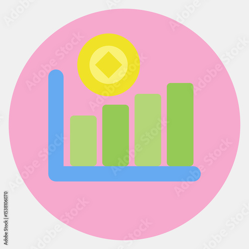 Icon hash rate. Crypto currency elements. Icon in color mate style.
