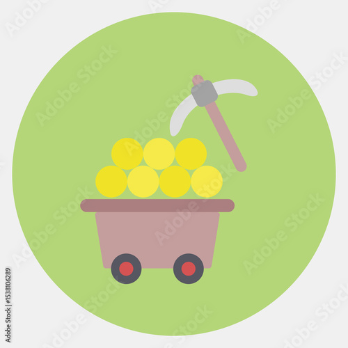 Icon proof of work. Crypto currency elements. Icon in color mate style.