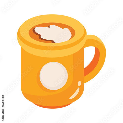 Get this 2d icon of steamy coffee cup