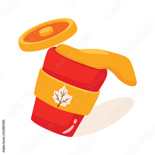 A well designed 2d icon of coffee spill