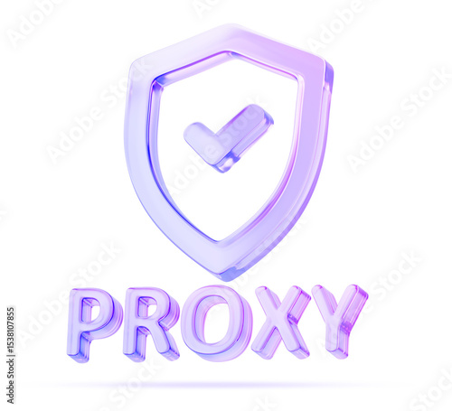 Glass holographic security shield with check mark and proxy server 3d render icon. Hides IP address concept, secure internet access, safe traffic transfer, malware and attack protect. 3D illustration Free Download Glass holographic security shield with check mark and proxy server 3d render icon. Hides IP address concept, secure internet access, safe traffic transfer, malware and attack protect. 3D illustration - GFXLoad