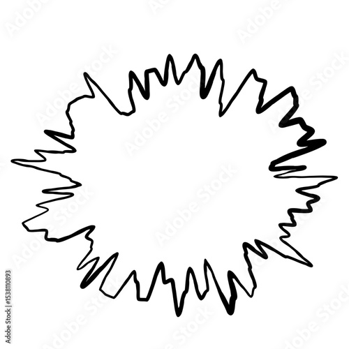 手書き風の爆発型吹き出し・驚きや叫びを表現する強調フレームイラスト