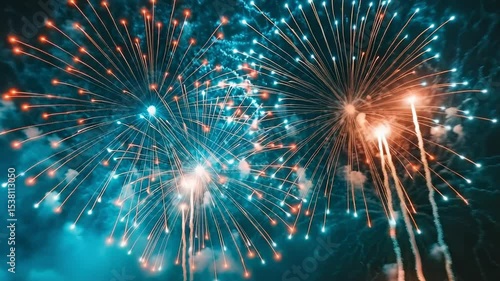 Wallpaper Mural fireworks in the night sky Torontodigital.ca