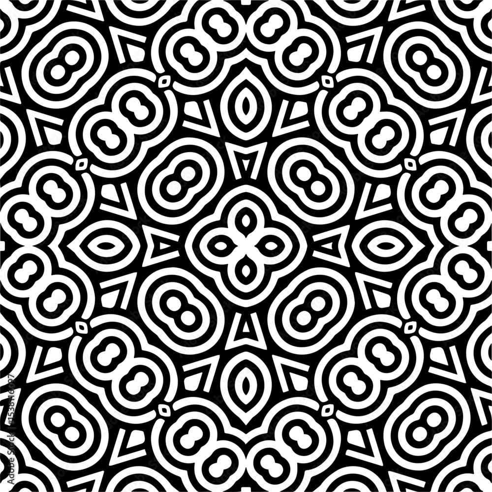 Vector monochrome seamless pattern. Abstract texture for fabric print, card, table cloth, furniture, banner, cover, invitation, decoration, wrapping.seamless repeating pattern.Black and white color. Vector monochrome seamless pattern. Abstract texture for fabric print, card, table cloth, furniture, banner, cover, invitation, decoration, wrapping.seamless repeating pattern.Black and white color.