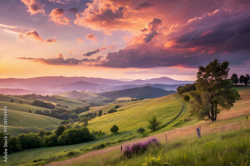 Obraz premium sunset in the mountains