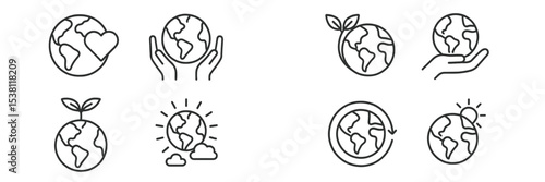 Embracing sustainability with illustrations depicting Earth care and environmental responsibility