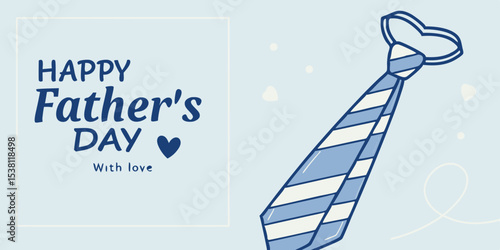 a father's day greeting with a stylish blue tie vector illustration of a business card