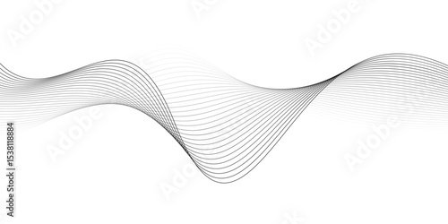Modern abstract glowing wave lines. Smooth curved wave lines. Dynamic flowing wave lines design element. Futuristic technology and sound wave pattern.