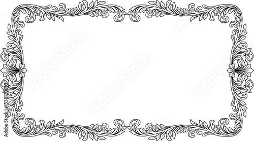 Photos Filigree Heraldic Crest Motif Floral Pattern Frame