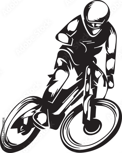 Black Silhouette of Bicycle Stunt Performer