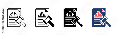 Labour Law icon sheet multiple style collection