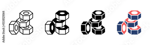 Nuts icon sheet multiple style collection