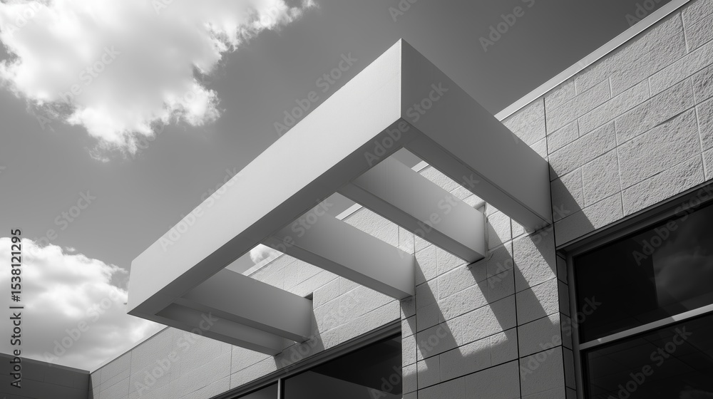Architectural geometry features modern building with clean lines and shadows. AI generated. Architectural geometry features modern building with clean lines and shadows. AI generated.