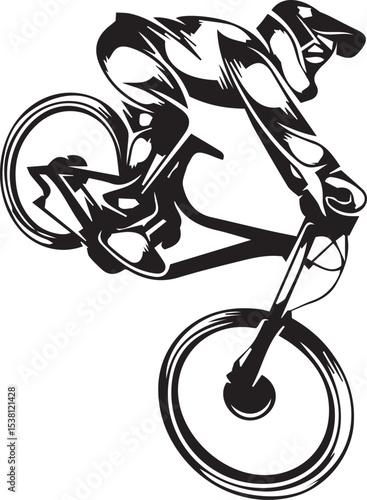 Black Silhouette of Bicycle Stunt Performer