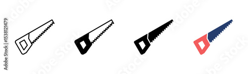Hand Saw icon sheet multiple style collection