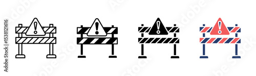Barrier icon sheet multiple style collection