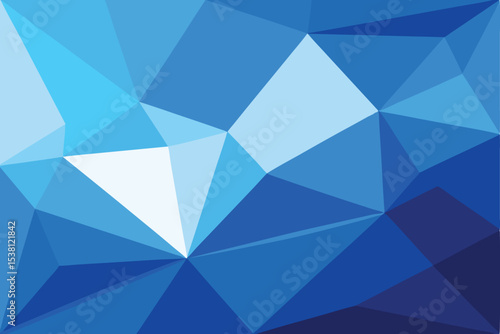 Abstract Blue Geometric Background Modern Polygonal Design with Light and Dark Shades Illustration